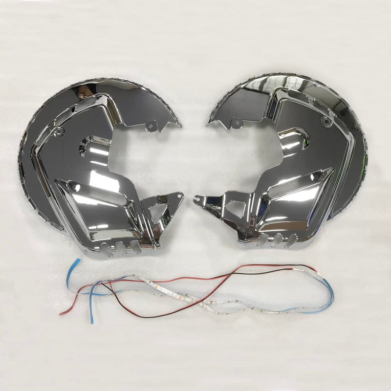 TESWNE Chrome Motorbike Brake Rotor Covers LED Ring Of Fire For Honda Goldwing GL1800 2001-2014 F6B 2013-2015 (Blue) - Image 3